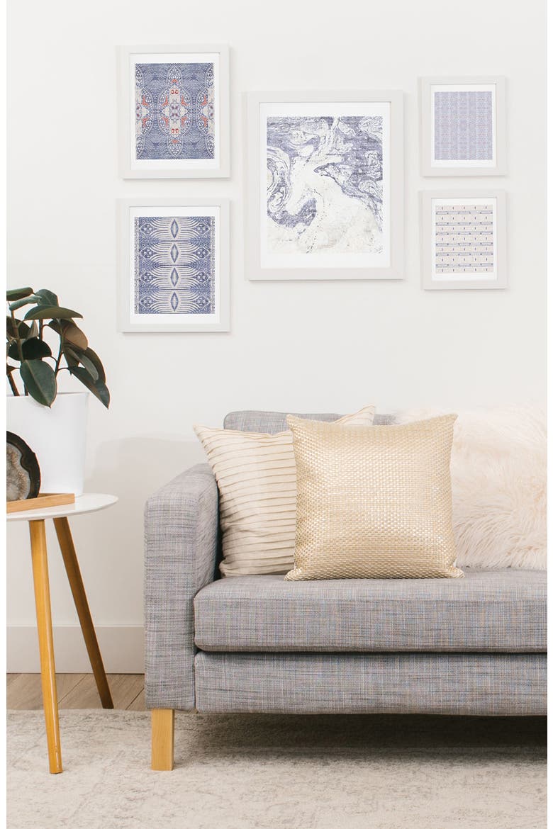 French Linen Five-Piece Gallery Wall Art Print Set, Alternate, color, BLUE