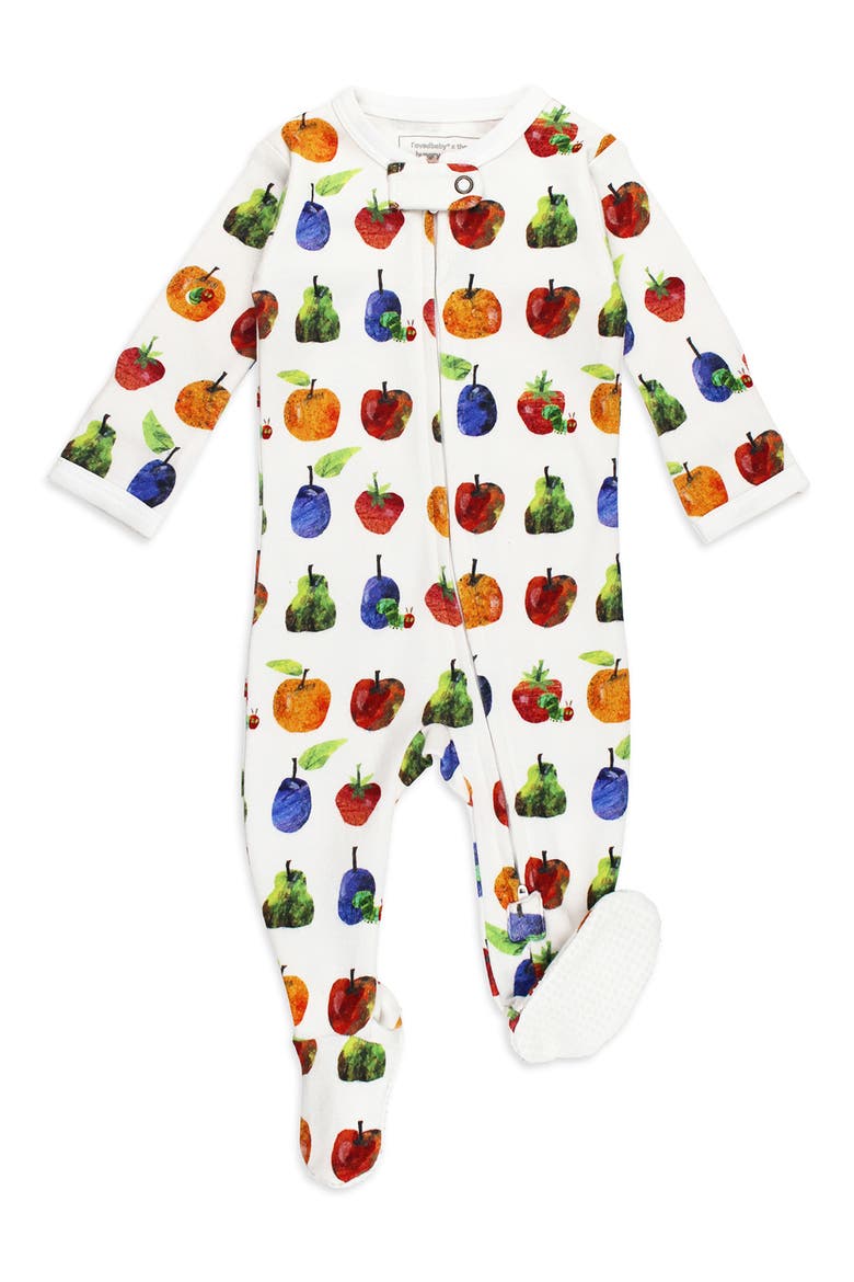 x 'The Very Hungry Caterpillar™' Fitted One-Piece Organic Cotton Footie Pajamas, Main, color, FRUIT