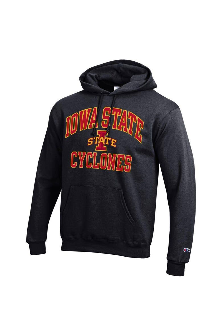 Men's Champion Black Iowa State Cyclones High Motor Pullover Hoodie, Alternate, color, Black