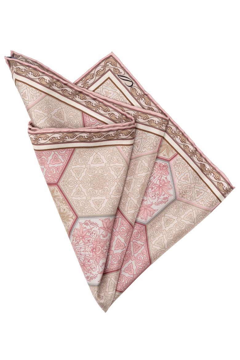 Dante - Silk Pocket Square for Men, Alternate, color, Pink