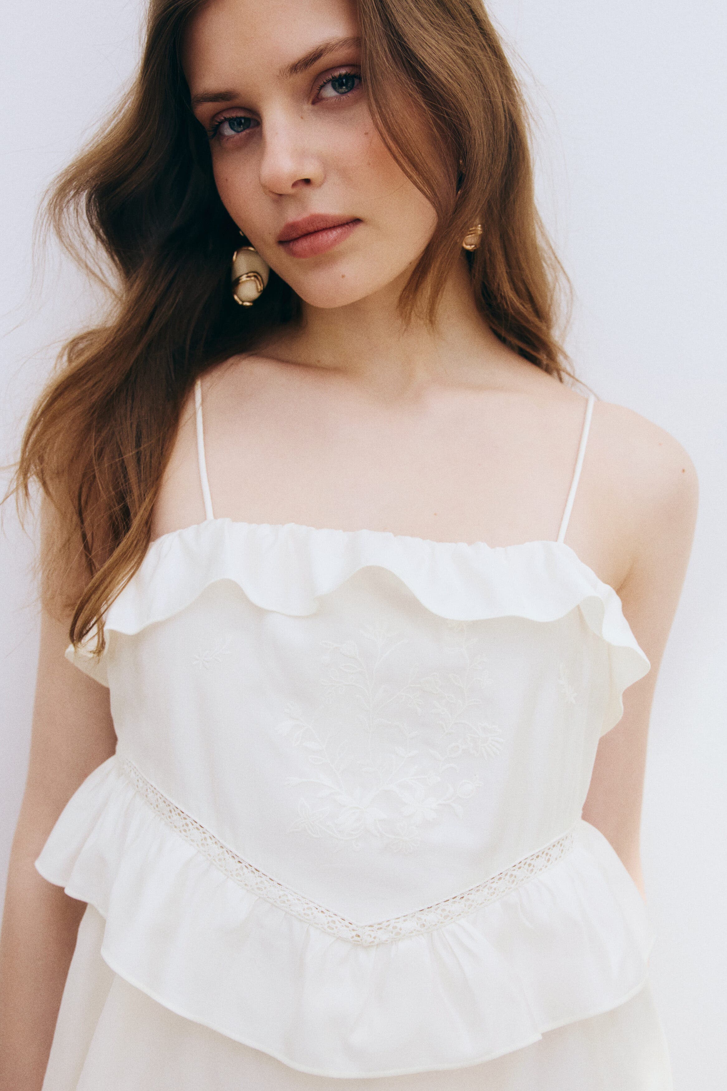 Ruffle-trimmed strappy dress - image 2