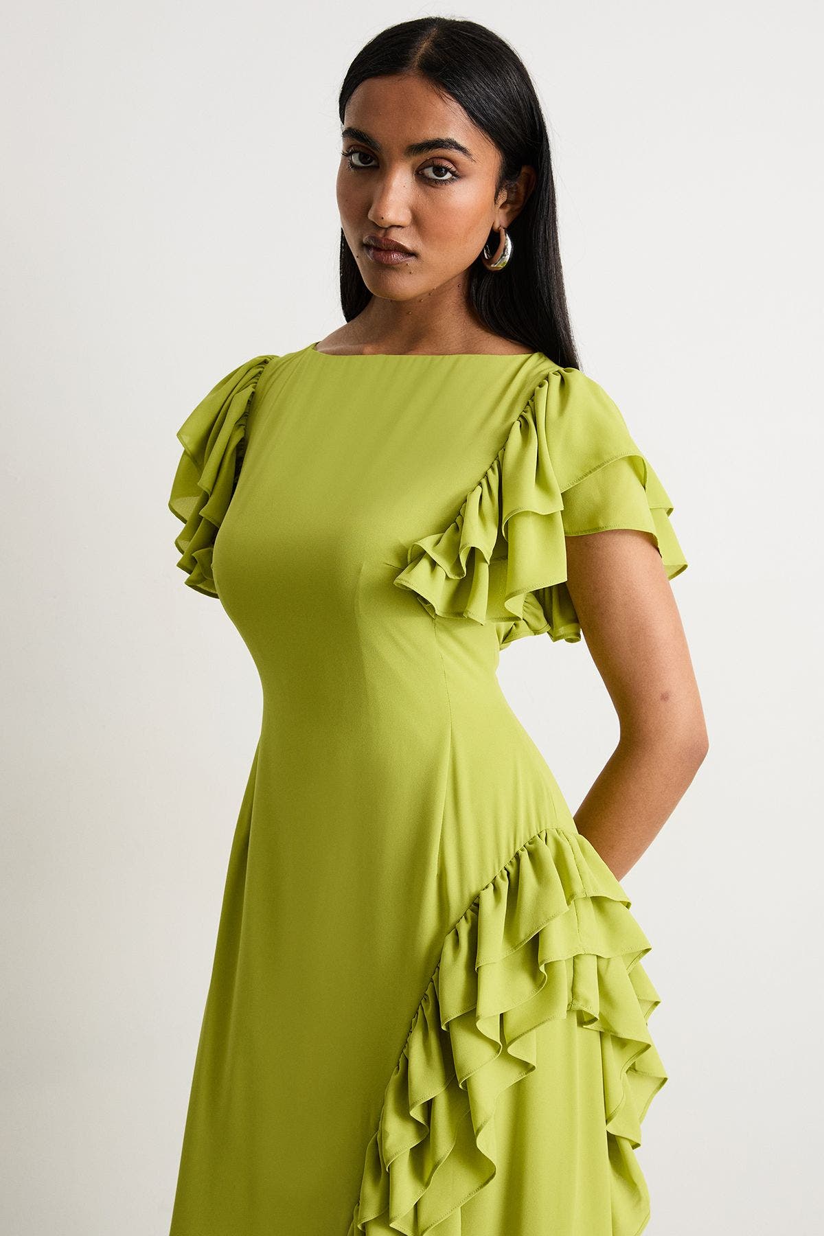 Side Split Ruffle Detail Maxi Dress - image 2