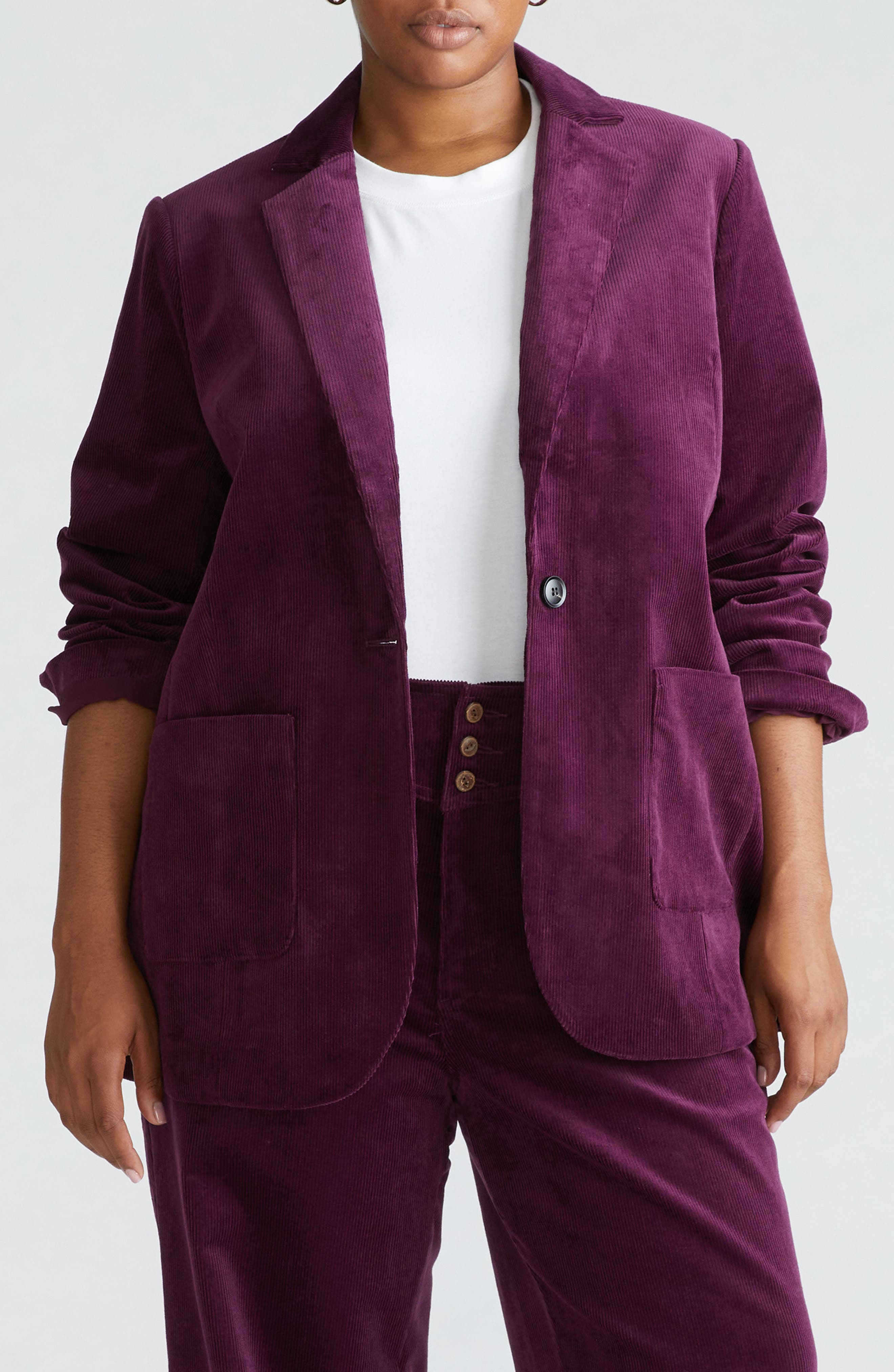 Universal Standard Davis Corduroy Blazer in Violette 