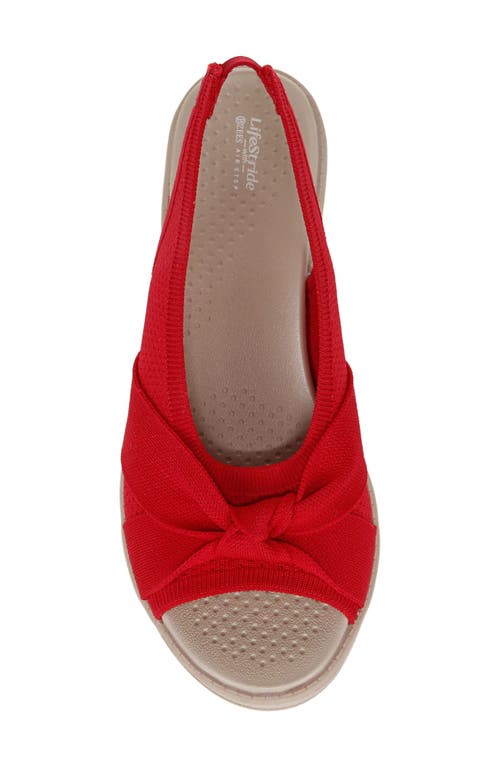 Bzees Bell Slingback Wedge Sandal In Red Knit