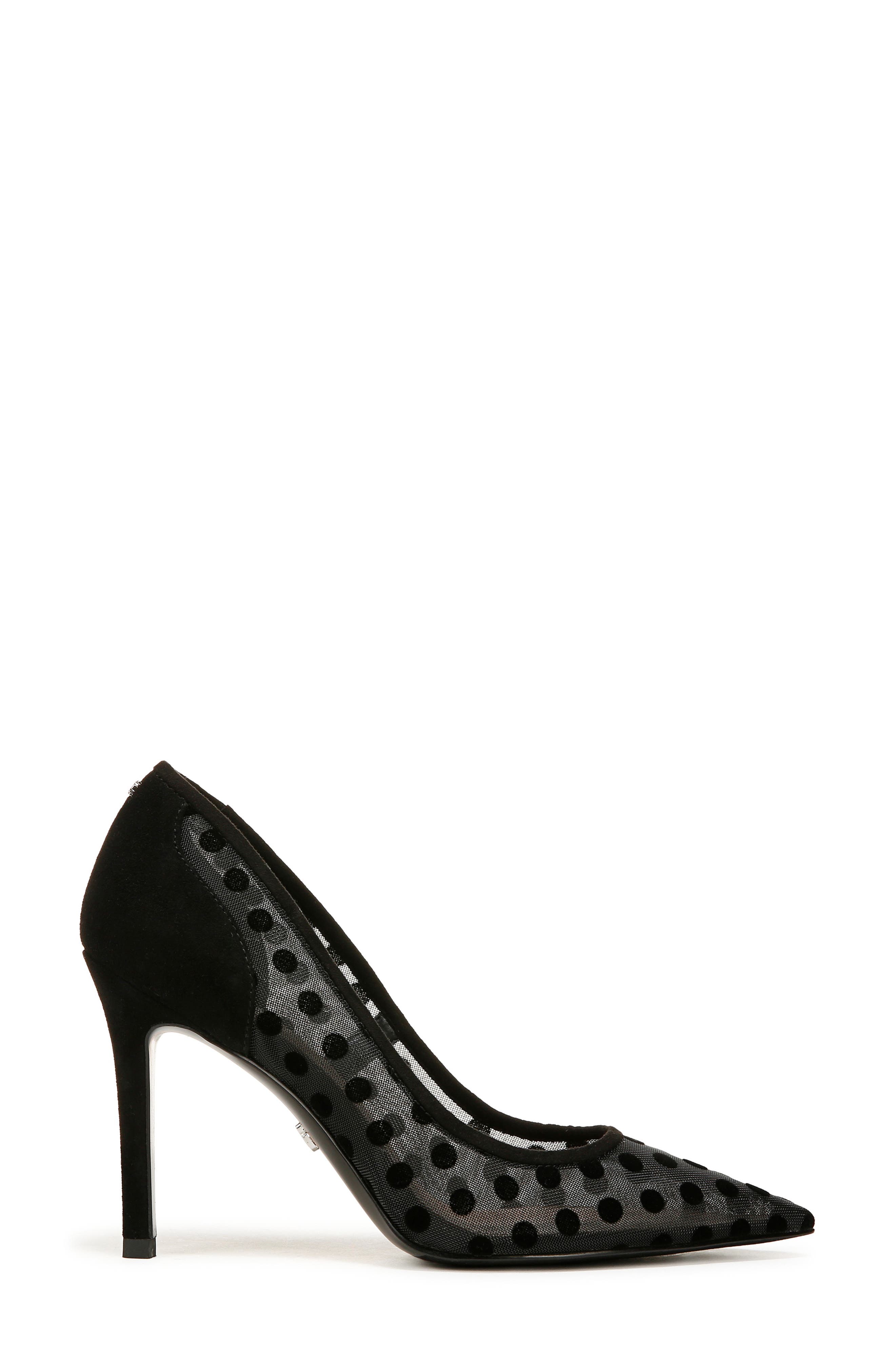 Sam Edelman Hazel Mesh Pointed Toe Pump, Alternate, color, Black Mesh