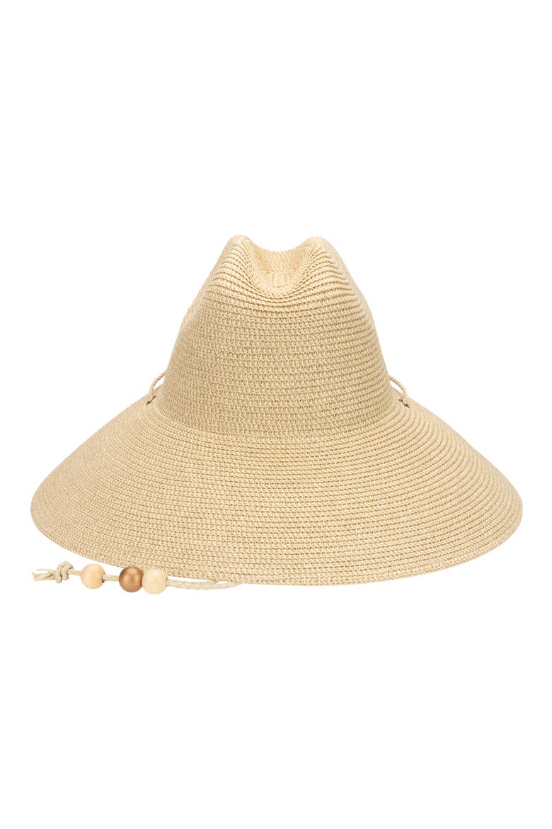 Honey Metallic Straw Lifeguard Hat, Alternate, color, NATURAL