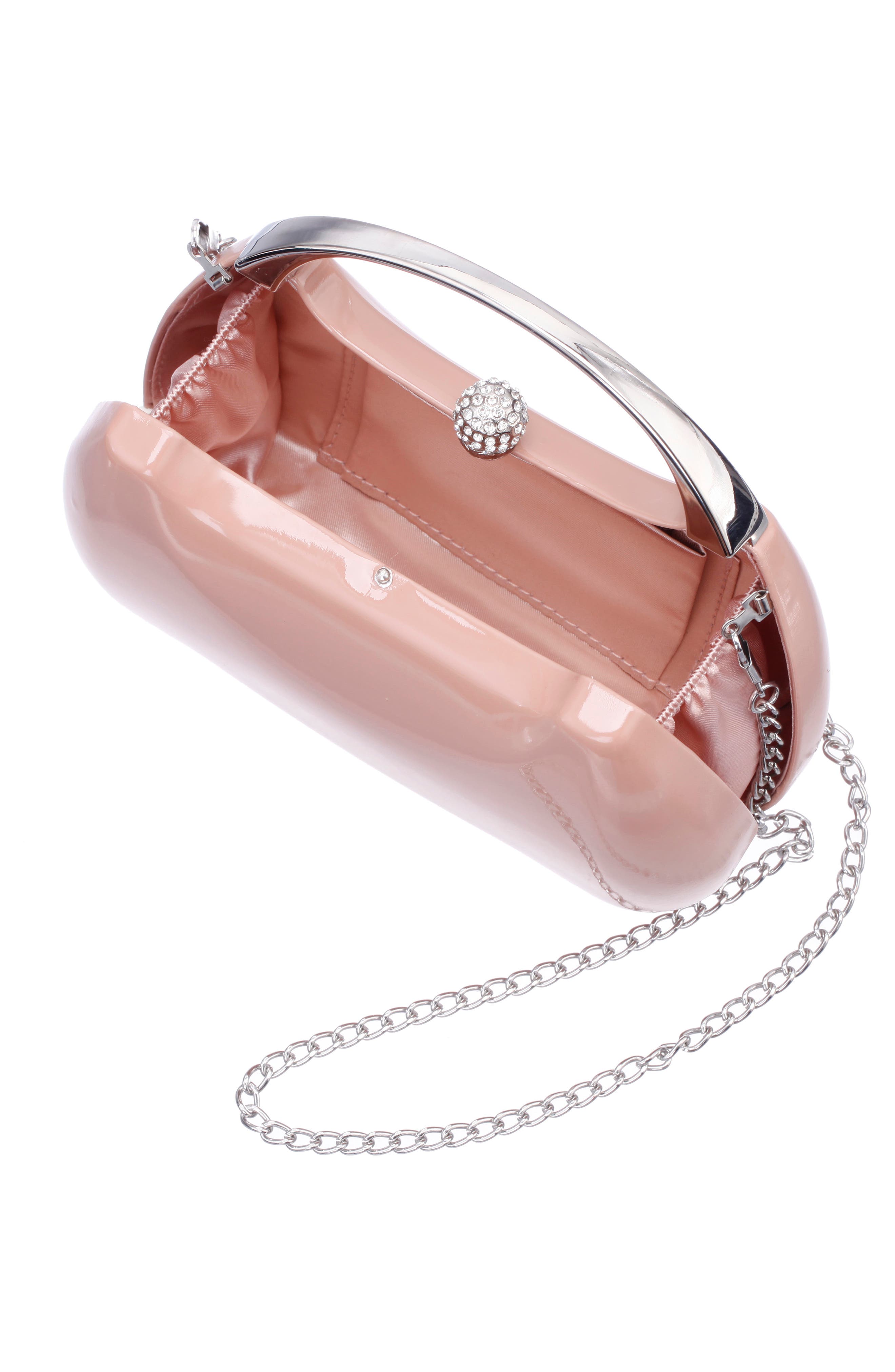 Minaudière Top Handle Bag, Alternate, color, ROSE NUDE