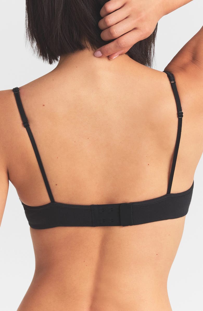 SKIMS Everyday Cotton Underwire Unlined Demi Bra, Alternate, color, Onyx