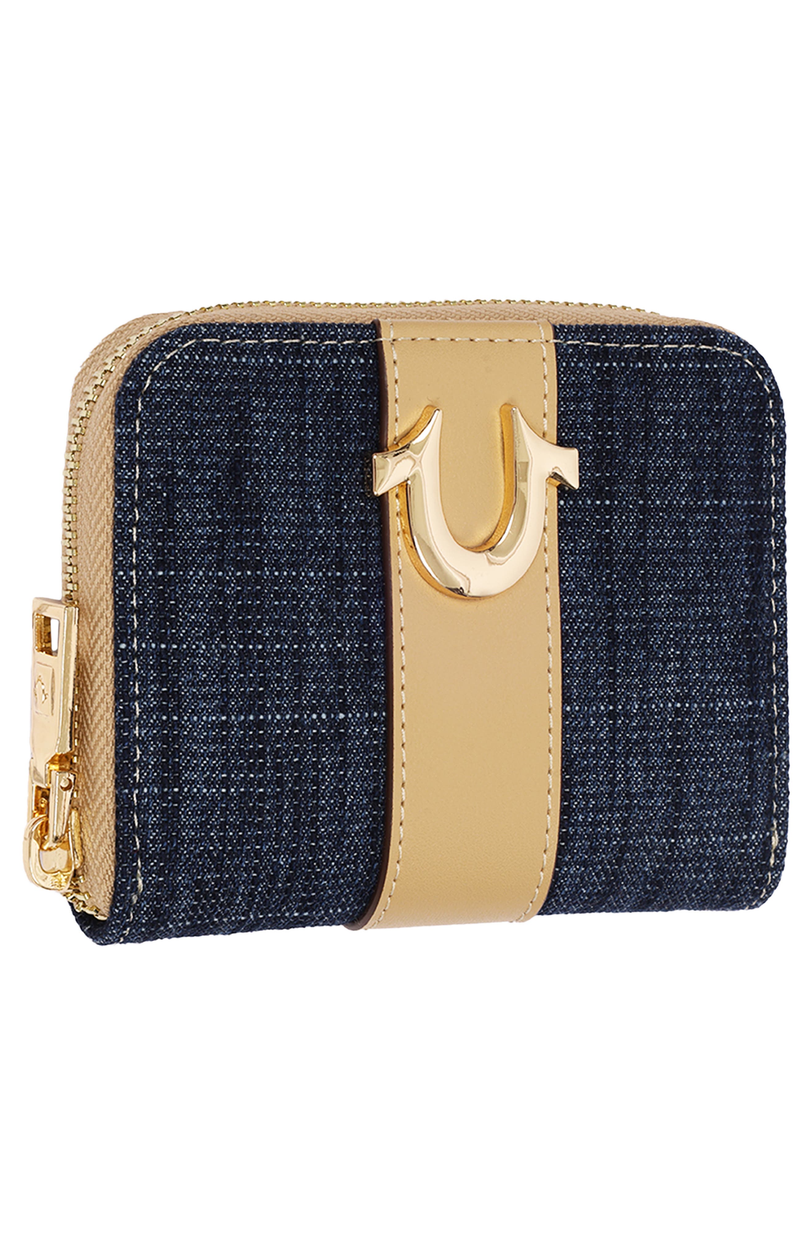 Small Mixed Media Wallet, Alternate, color, DARK DENIM
