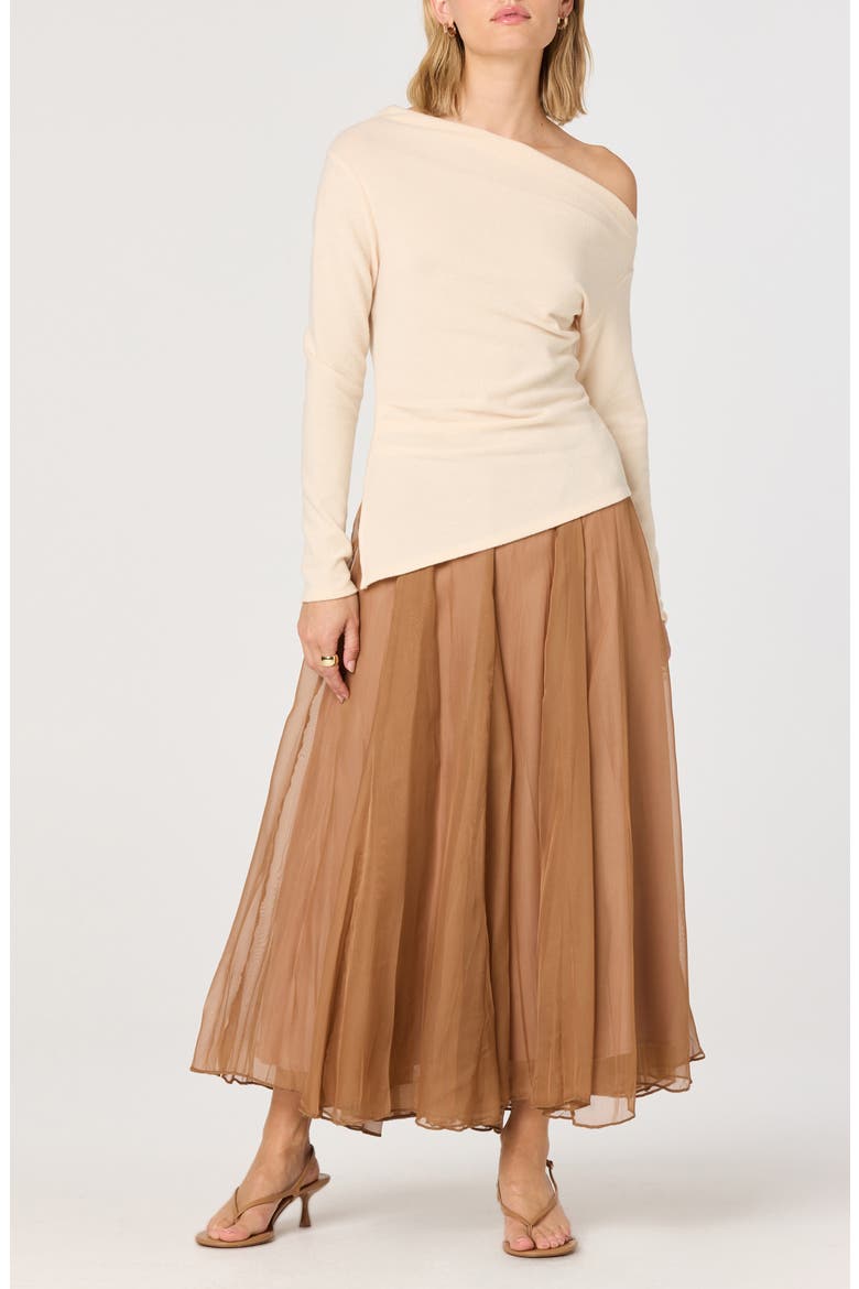 Miah Asymmetrical Long Sleeve Top, Alternate, color, IVORY