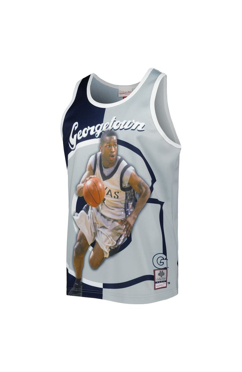 Mitchell & Ness Men's Mitchell & Ness Allen Iverson Navy/Gray Georgetown Hoyas Sublimated Player Tank Top, Alternate, color,