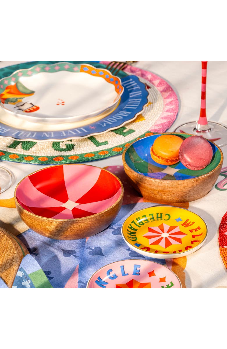 Zsa Zsa Zsu Lakri Mango Wood Bowl 2 Piece Set, Alternate, color, Multicolor