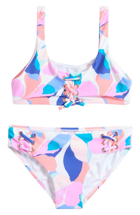 Kids' Newport Lace-Up Two-Piece Swimsuit (Big Kid)