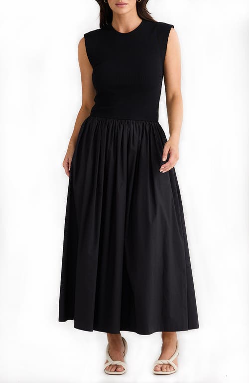 BRAVE + TRUE BRAVE+TRUE DAPHNE SLEEVELESS MIXED MEDIA DRESS 