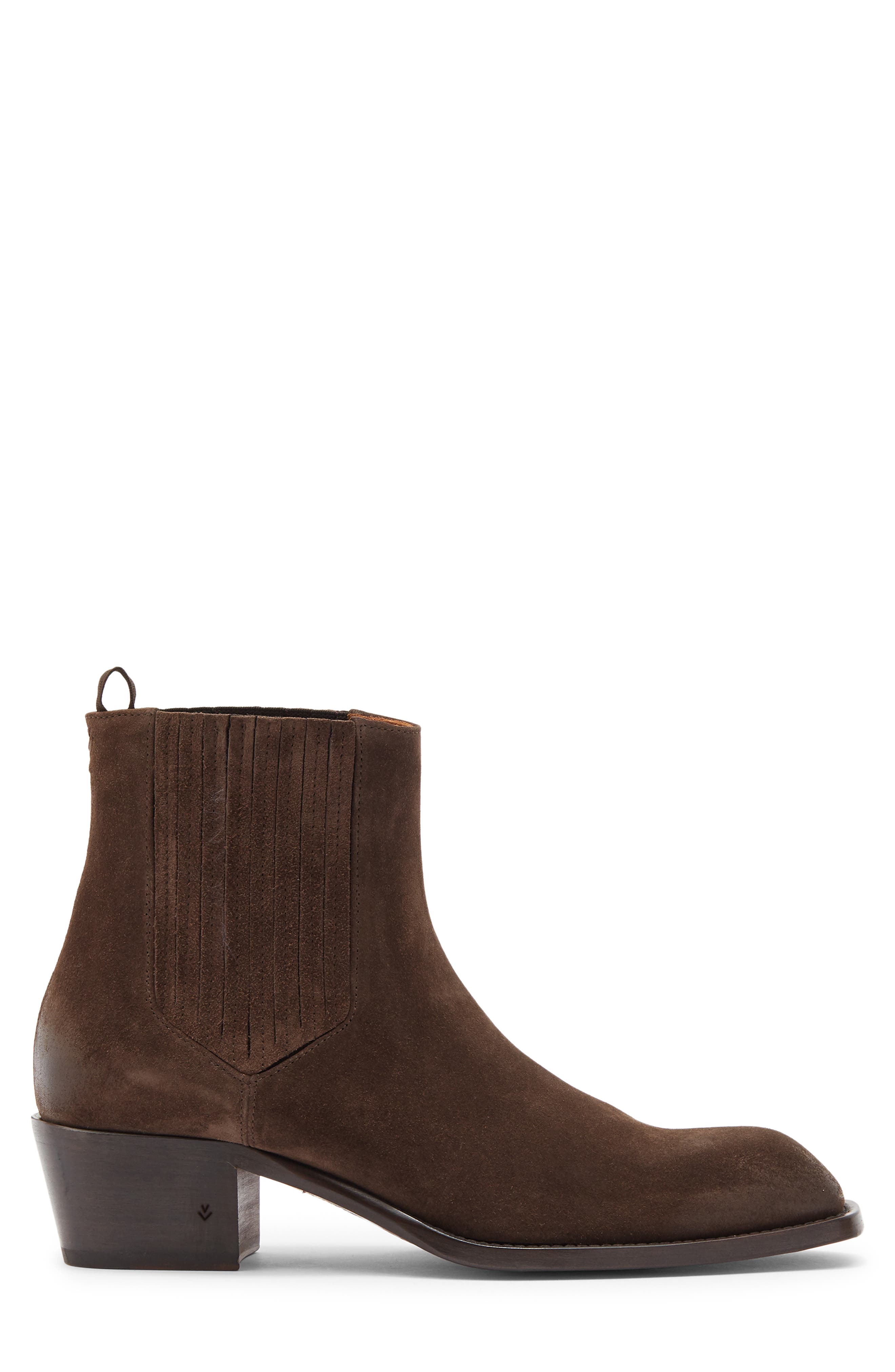 John Varvatos Rustin Chelsea Boot, Alternate, color, Chocolate