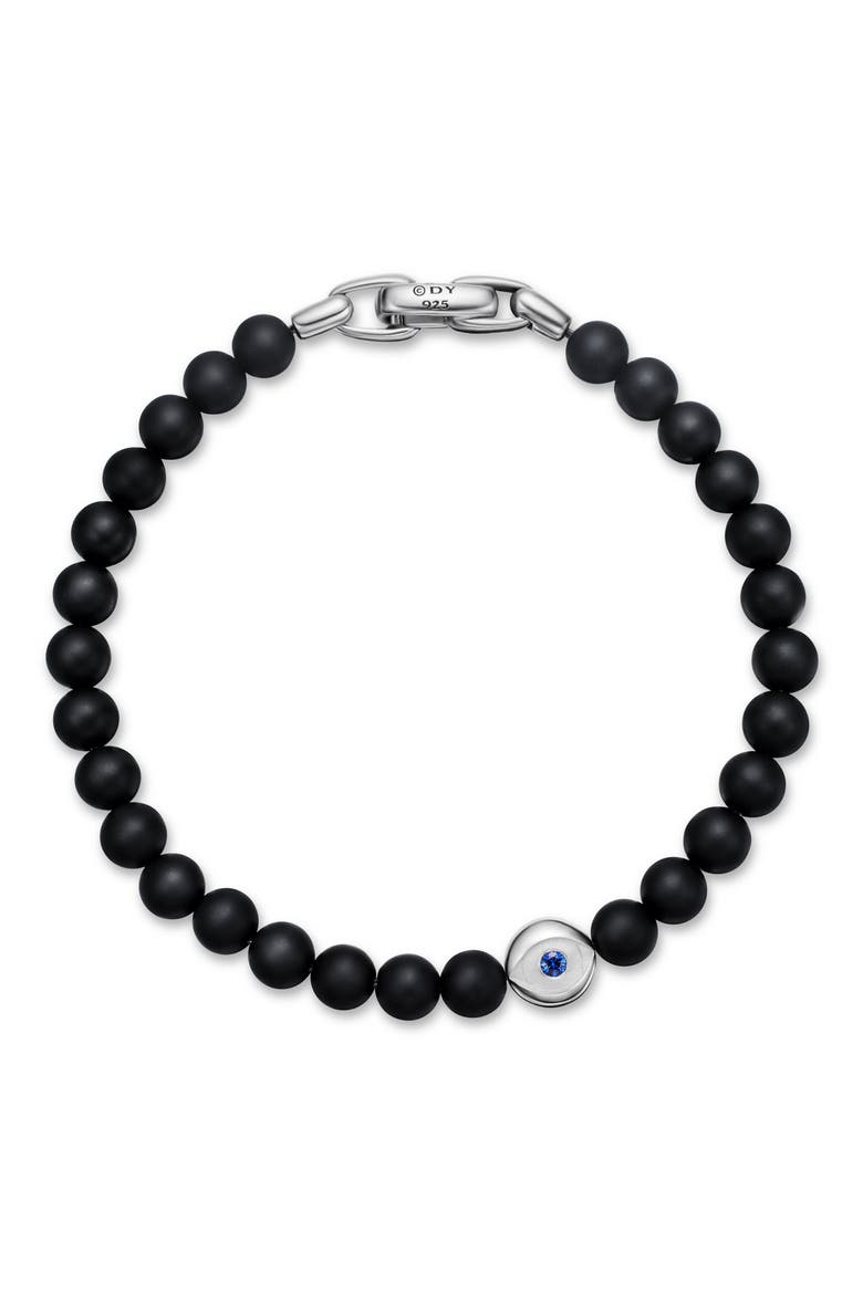 Evil Eye Black Onyx & Sapphire Bracelet, Alternate, color, STERLING SILVER