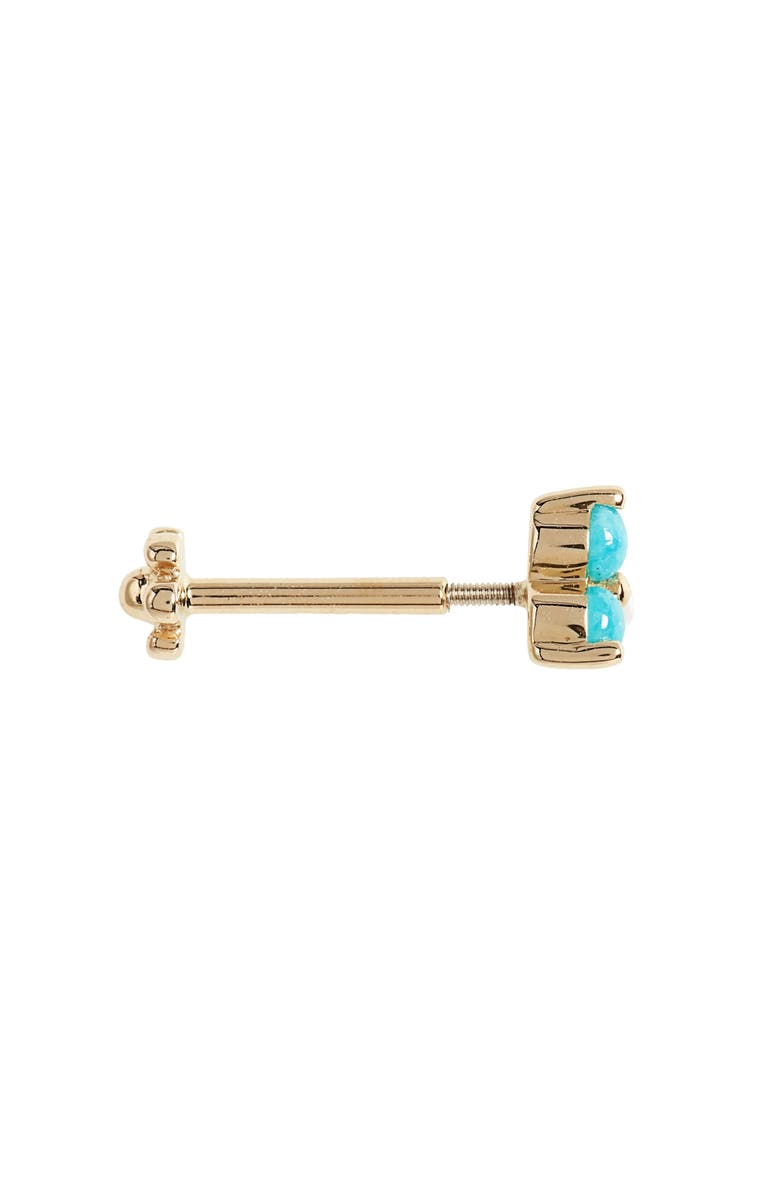 MARIA TASH Trinity Turquoise Threaded Stud Earring, Alternate, color, Yellow Gold