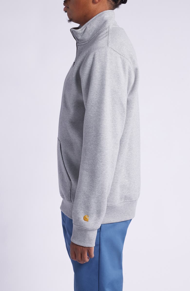 Carhartt Work In Progress Chase Quarter Zip Pullover, Alternate, color, Grey Heather / Gold