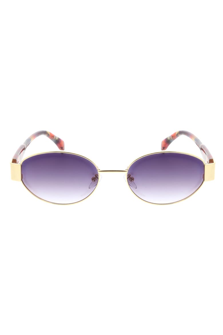 65mm Metal Oval Sunglasses, Main, color, RED DEMI
