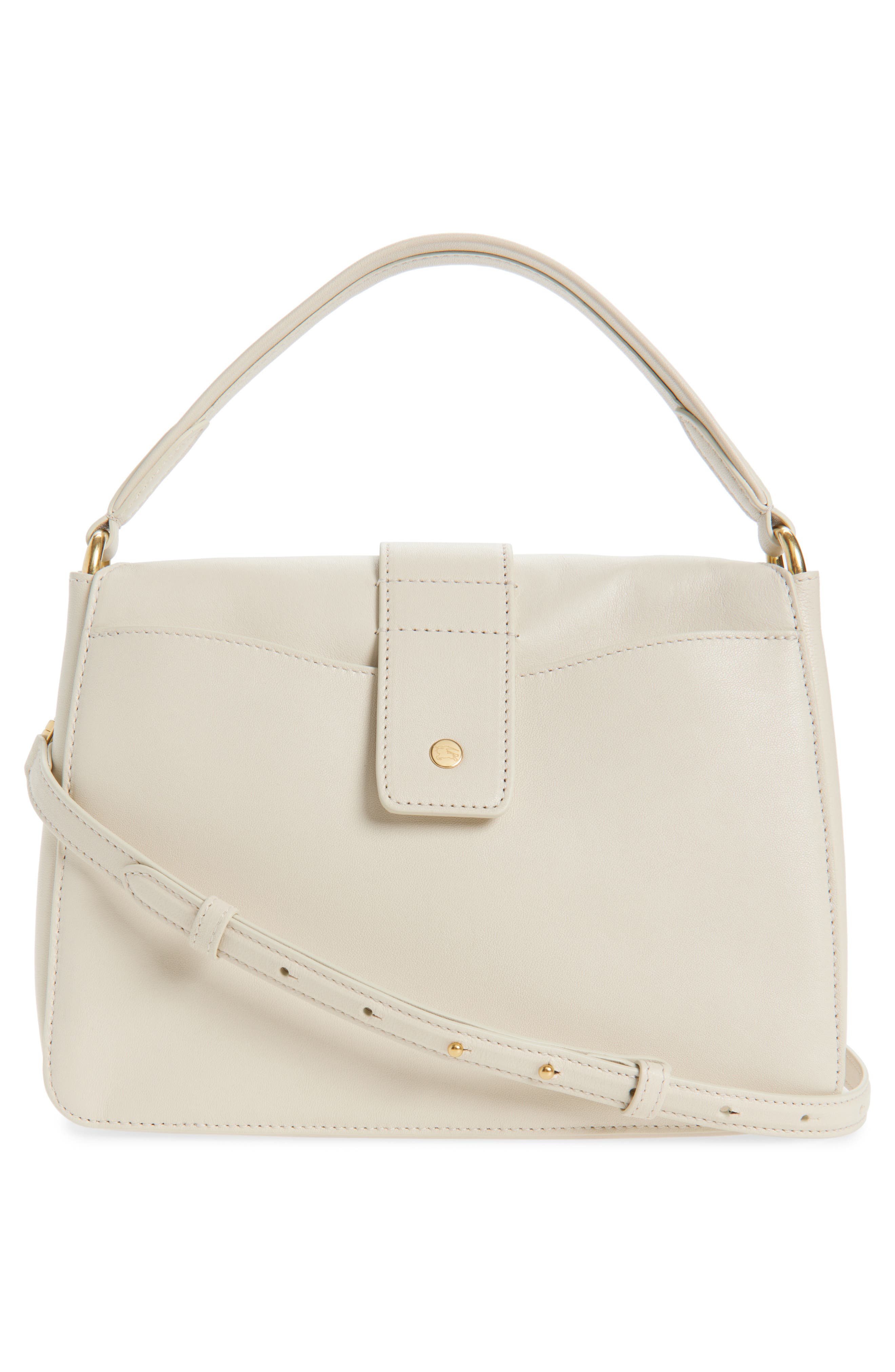 Burberry Small Rider Leather Top Handle Bag, Alternate, color, Soap