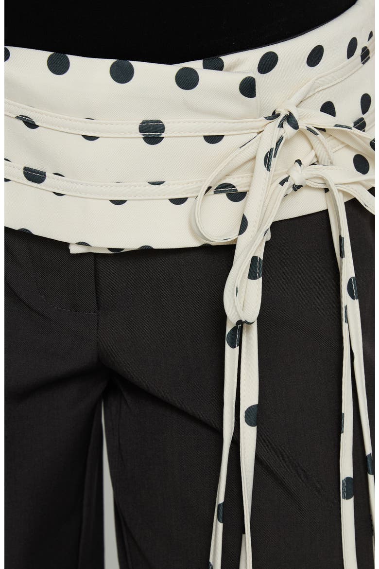 Seneca Wrap Waist Polka Dot Pants, Alternate, color, CHARCOAL POLKA DOT