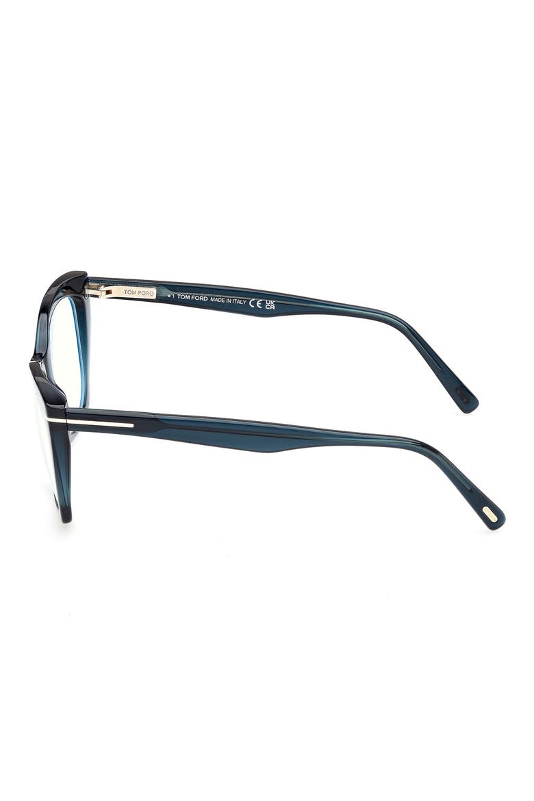 54mm Cat Eye Blue Light Blocking Glasses, Alternate, color, SHINY TURQUOISE BLUE BLOCK LE