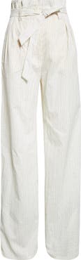 Max Mara Xero Directional Stripe Cotton & Silk Pants
