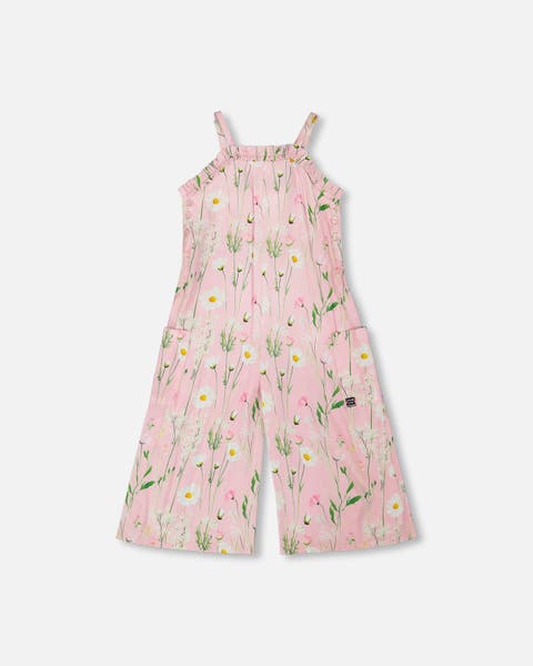 Viscose Flowers Sleeveless Jumpsuit (Toddler, Little Kid & Big Kid)