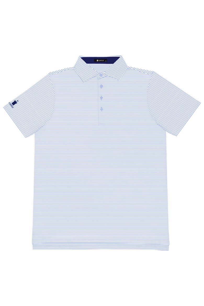 Stripe Yarn-Dye Performance Polo Shirt, Main, color, Light Blue/White