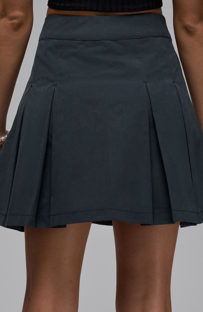 Jordan Poolside Pleated Miniskirt, Alternate, color, Black