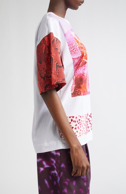 Dries Van Noten Womens White Contrast-panels Round-neck Cotton-jersey T-shirt Xs In Multi