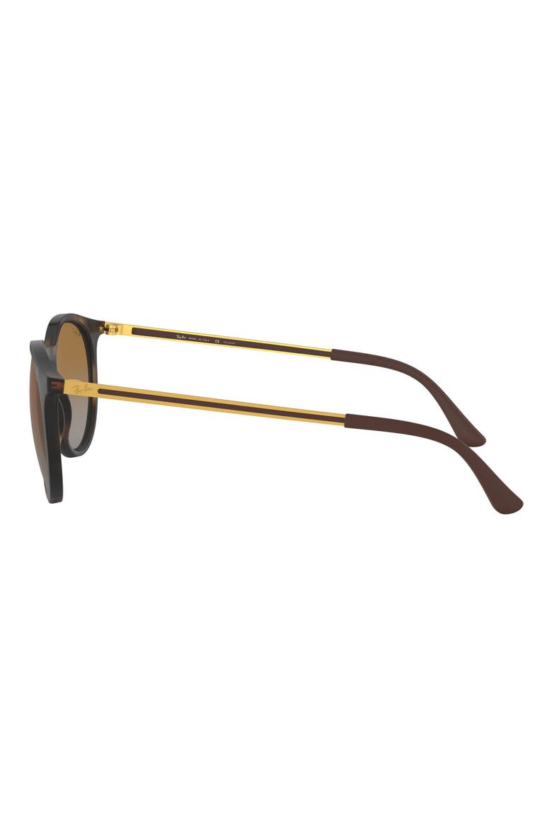 53mm Polarized Round Sunglasses, Alternate, color, BROWN/ GREY POLAR