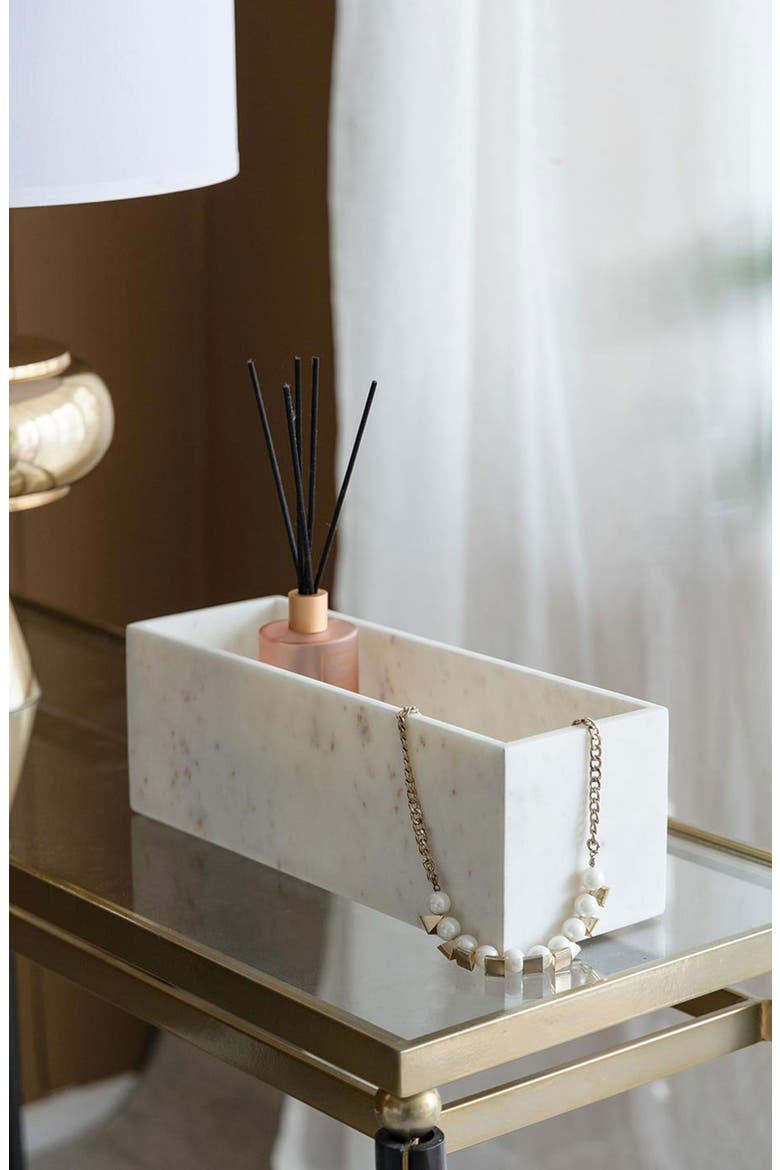 Rectangular Marble Tray, Alternate, color, WHITE