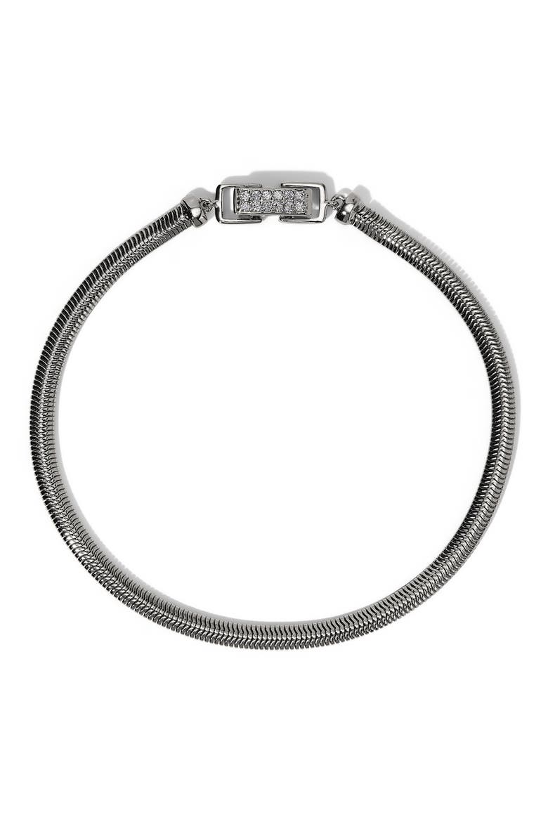 Celine Snake Chain Bracelet, Main, color, RHODIUM