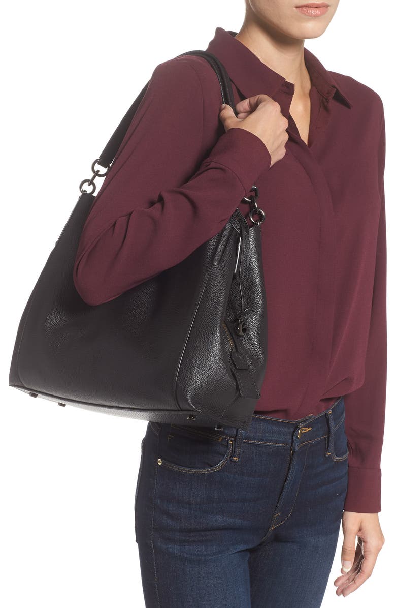 COACH Dalton 31 Pebbled Leather Shoulder Bag, Alternate, color,