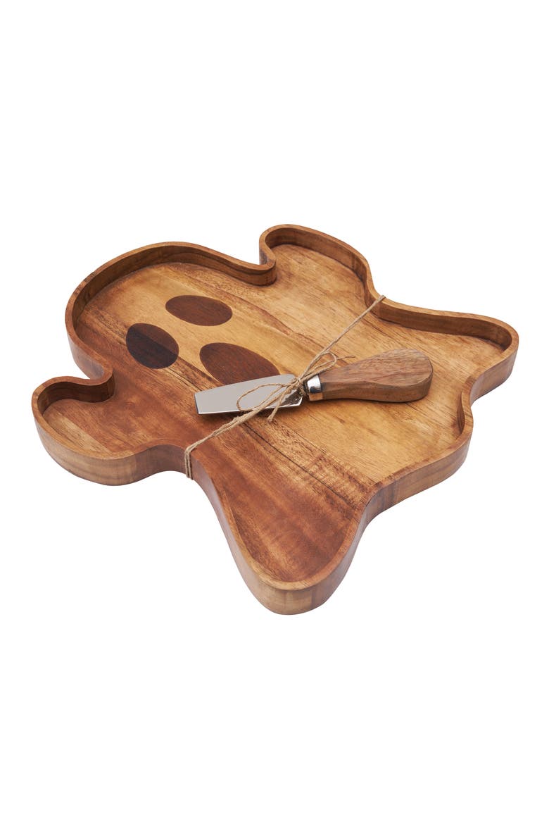 Ghost Halloween Mango Wood Serving Board Spreader 2-Piece Set 10" x 11", Main, color, Brown