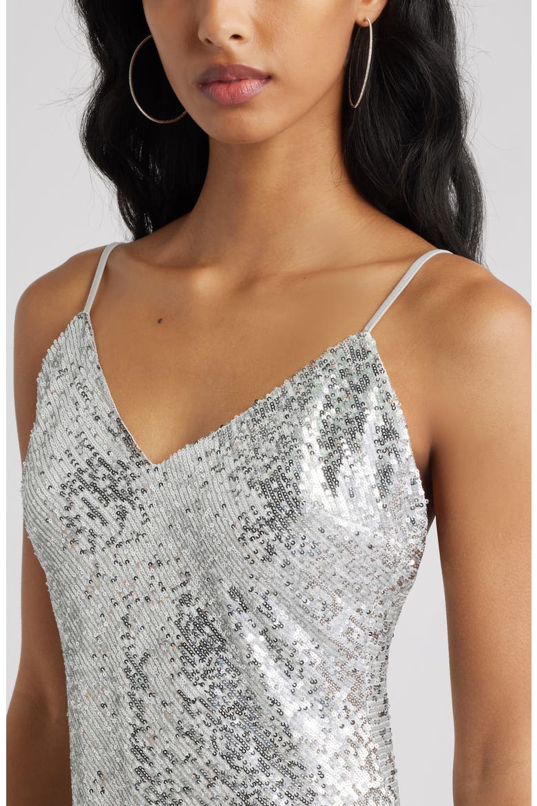 Sequin Minidress, Alternate, color, SILVER