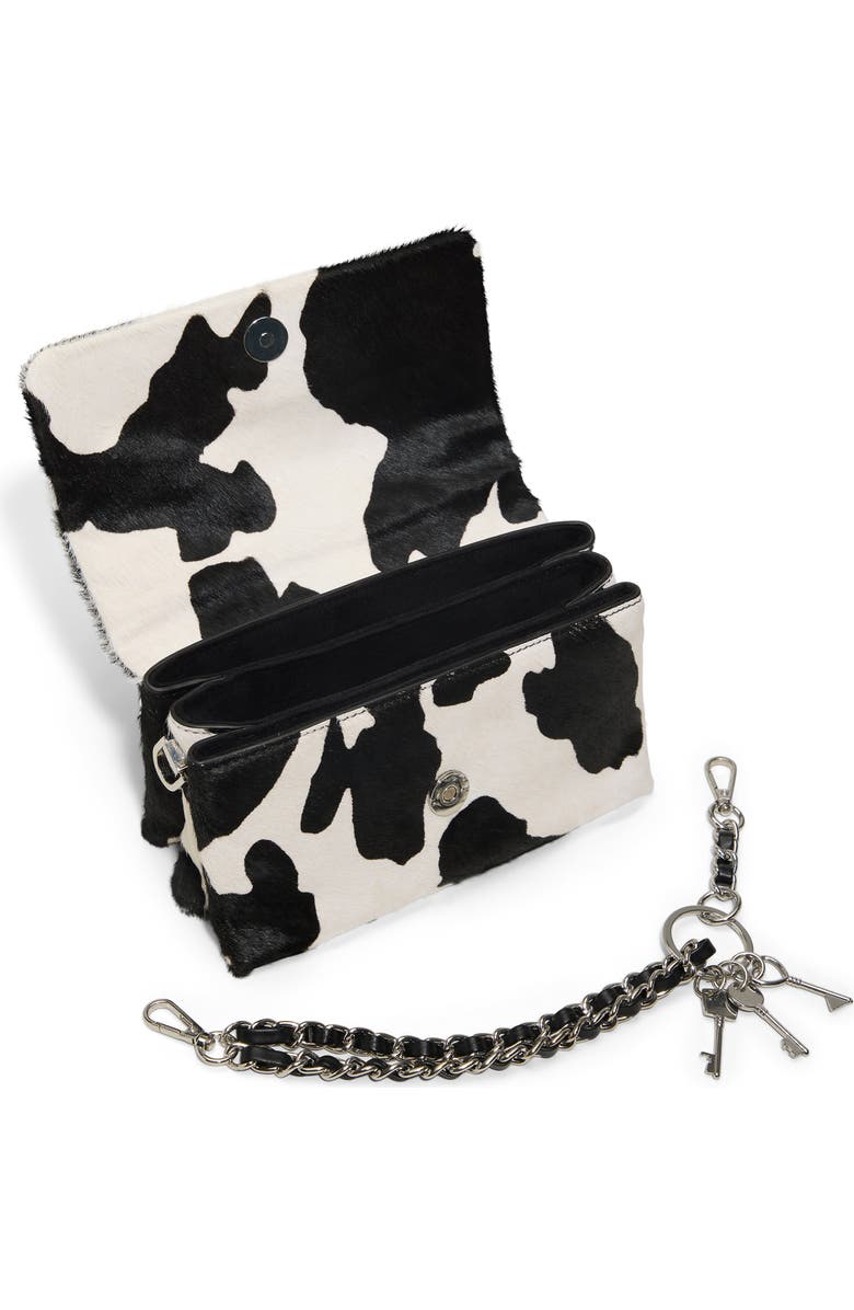 ALDO Mini Jackie Genuine Calf Hair Crossbody Bag, Alternate, color, Black/White