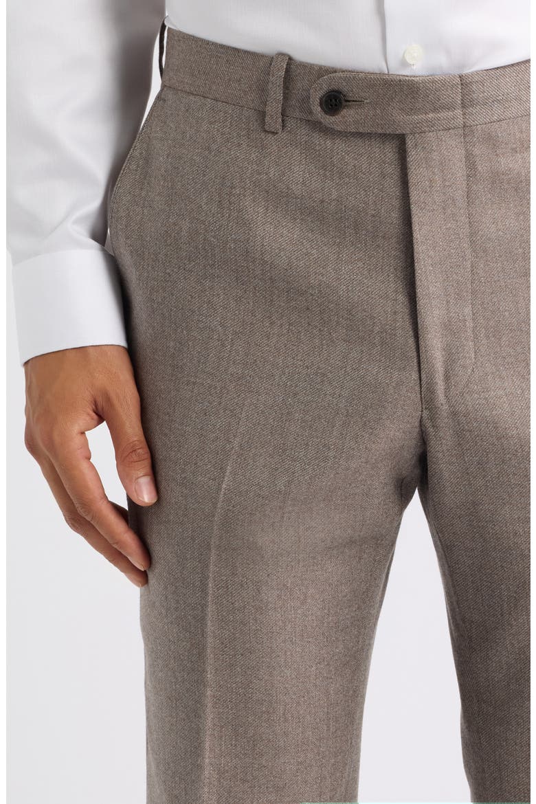 Harker Flat Front Wool & Cashmere Trousers, Alternate, color, TAN