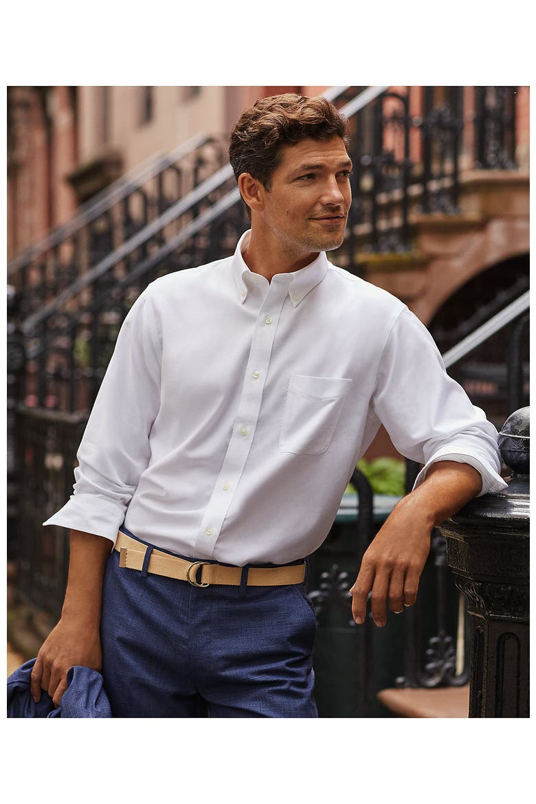 No Iron Supima Oxford Dress Shirt, Alternate, color, White
