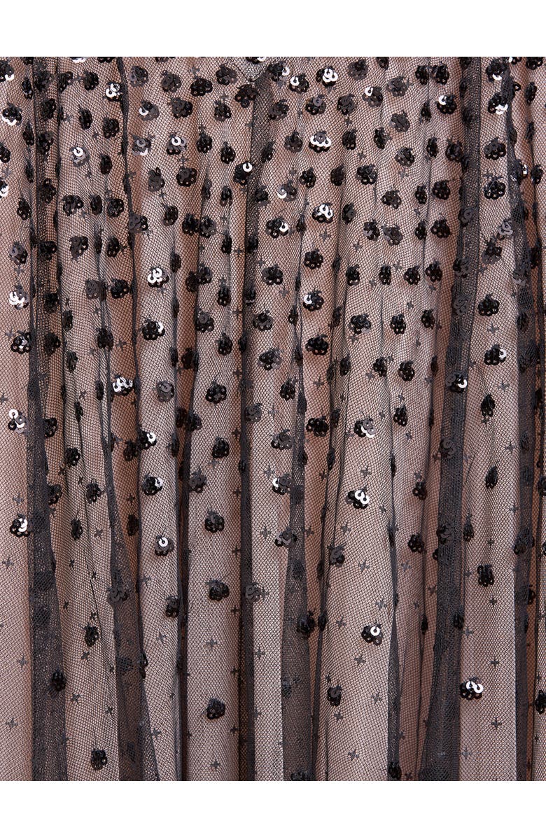 Needle & Thread Sequin Cascade Round Neck Gown, Alternate, color, Graphite/Opal