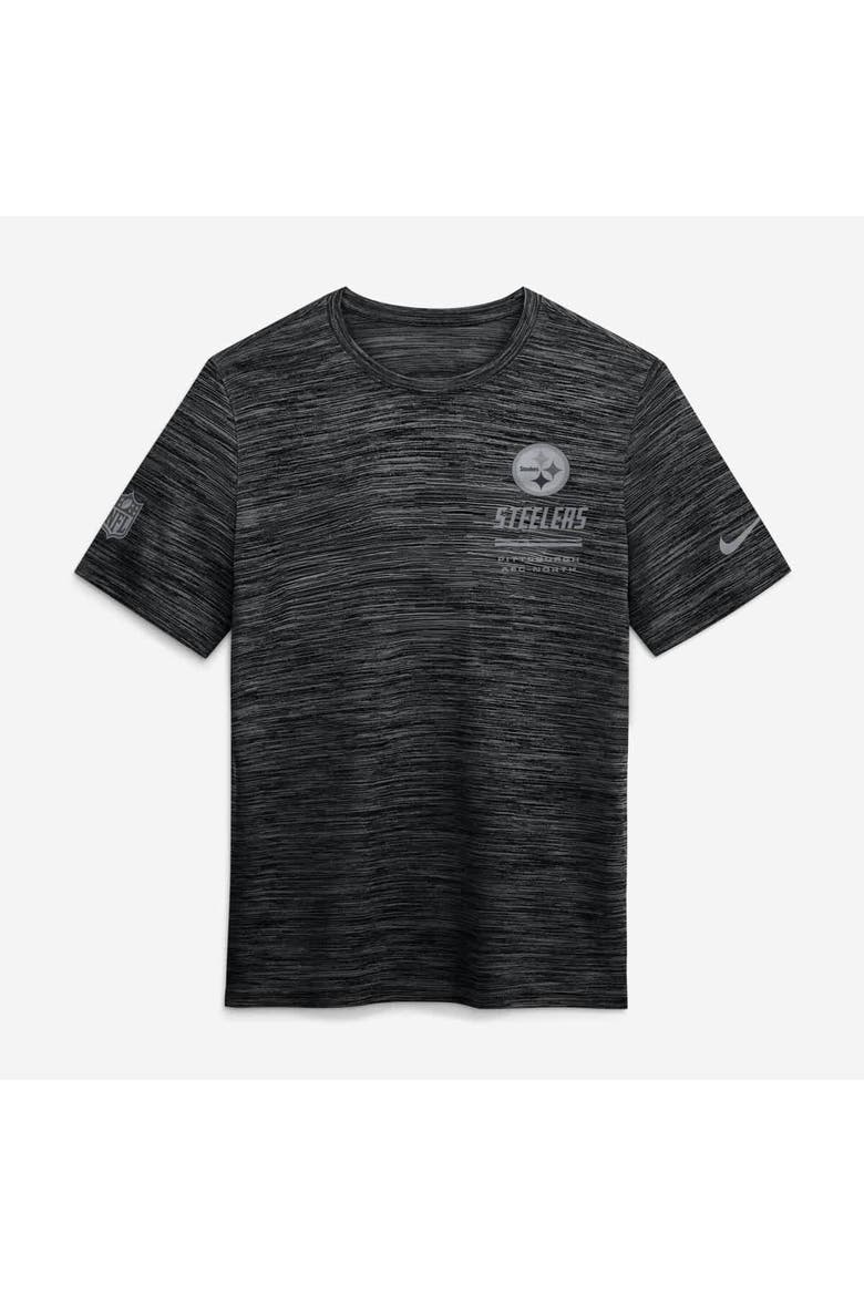 Men's Nike Black Pittsburgh Steelers Sideline Double Covered Dri-FIT Velocity T-Shirt, Alternate, color, Black