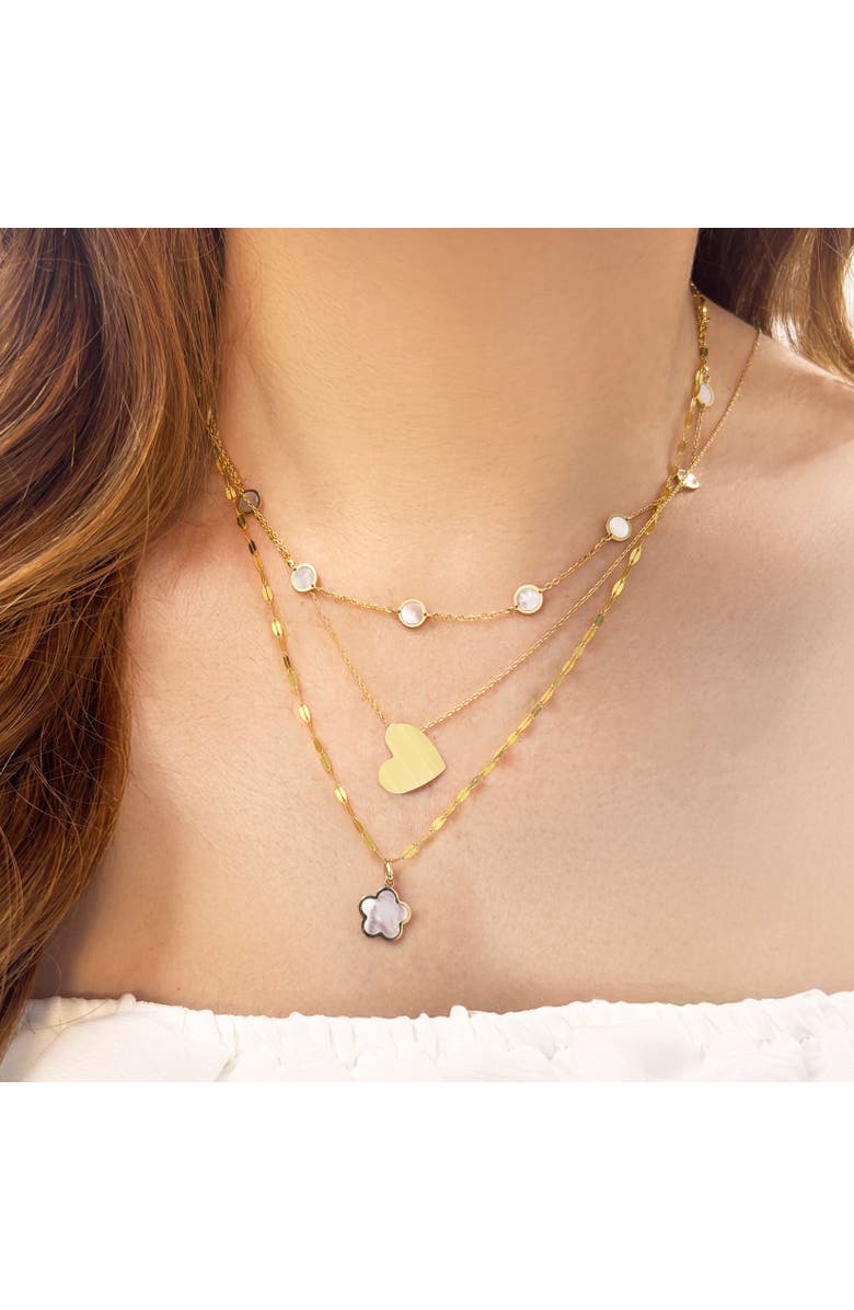The Lovery Fine Jewelry Mother of Pearl Bubble Chain Necklace, Alternate, color, Mother Of Pearl