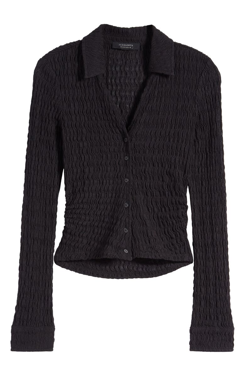 AllSaints Connie Textured Weave Button-Up Shirt, Alternate, color,
