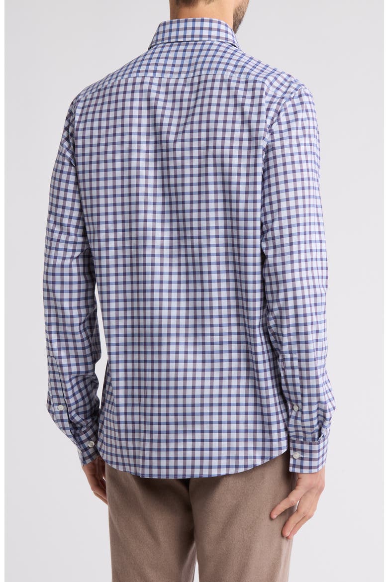 Slim Fit Plaid Quick Wicking Stretch Dress Shirt, Alternate, color, CABERNET