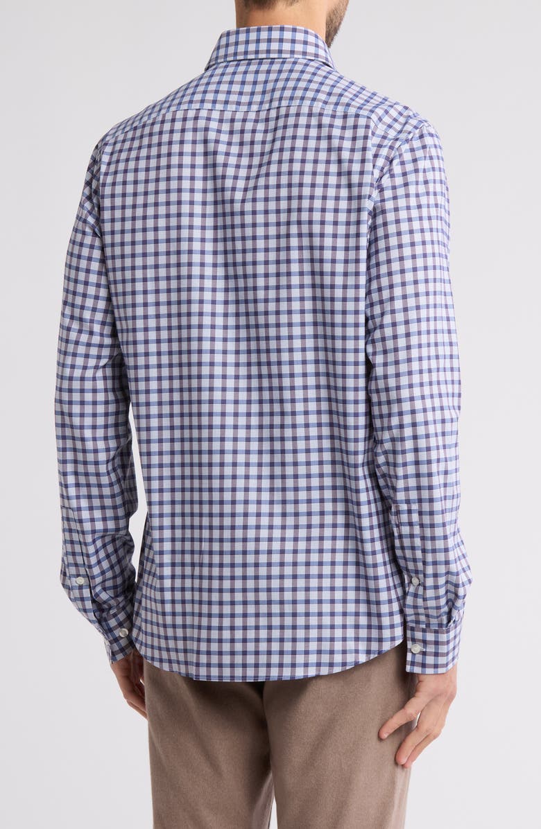 Michael Kors Slim Fit Plaid Quick Wicking Stretch Dress Shirt, Alternate, color, Cabernet