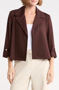 T Tahari Cropped Button Tab Sleeve Jacket
