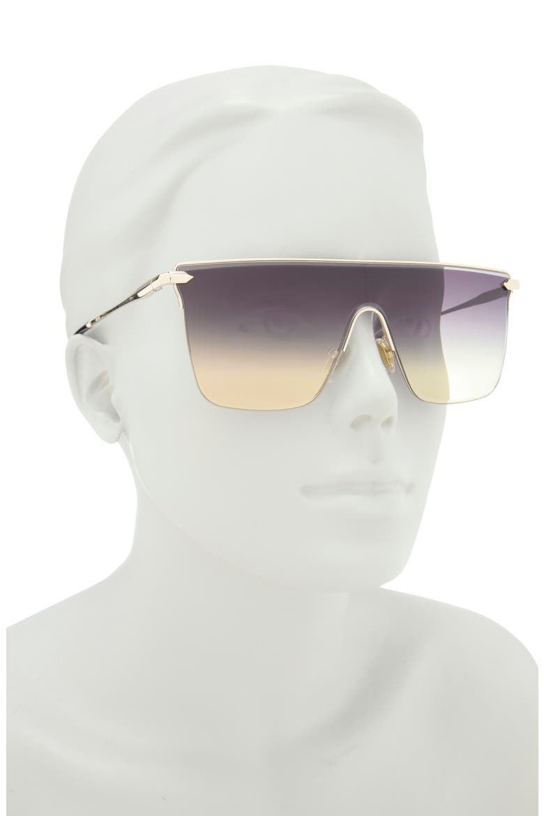 Nightfall Gem 138mm Gradient Shield Sunglasses, Alternate, color, GOLD/ BLACK GOLD