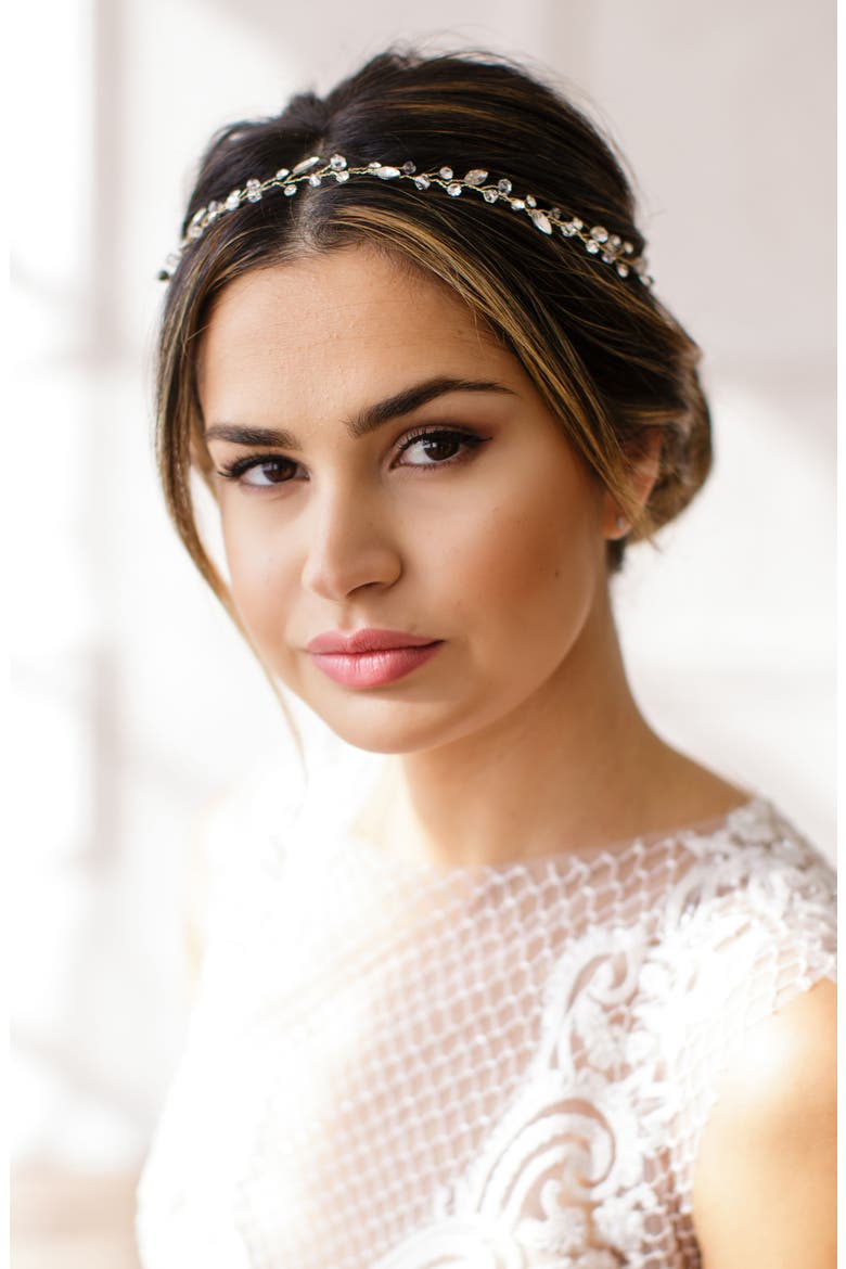 Lucina Crystal Halo & Sash, Alternate, color, GOLD