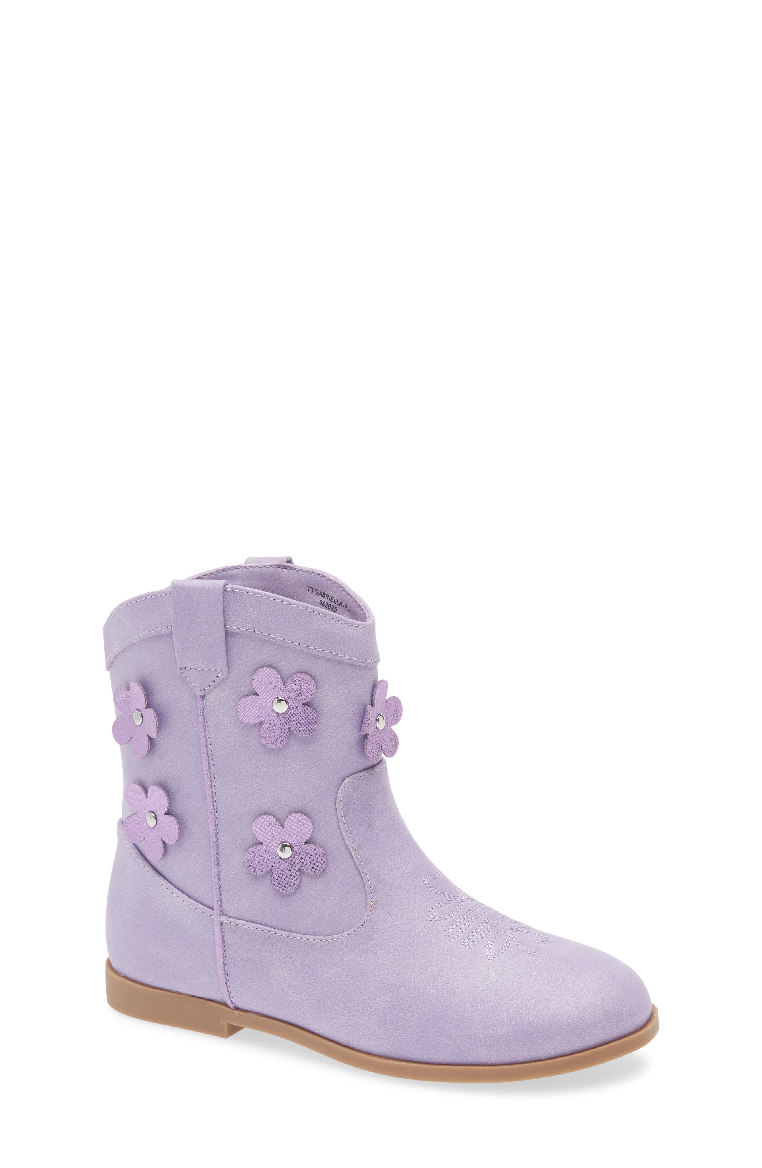 Tucker + Tate Kids' Gabriella Flower Bootie, Main, color, Purple